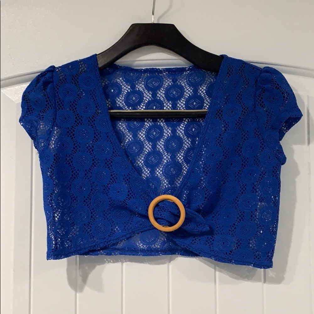 Blue Cropped Cover-Up